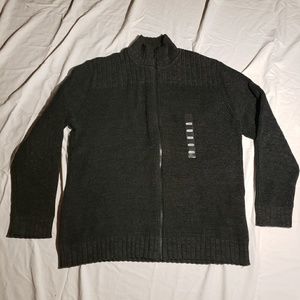 Calvin Klein full zip mock neck sweater